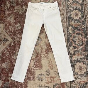 Paige Kylie Crop White Jeans, Size 28